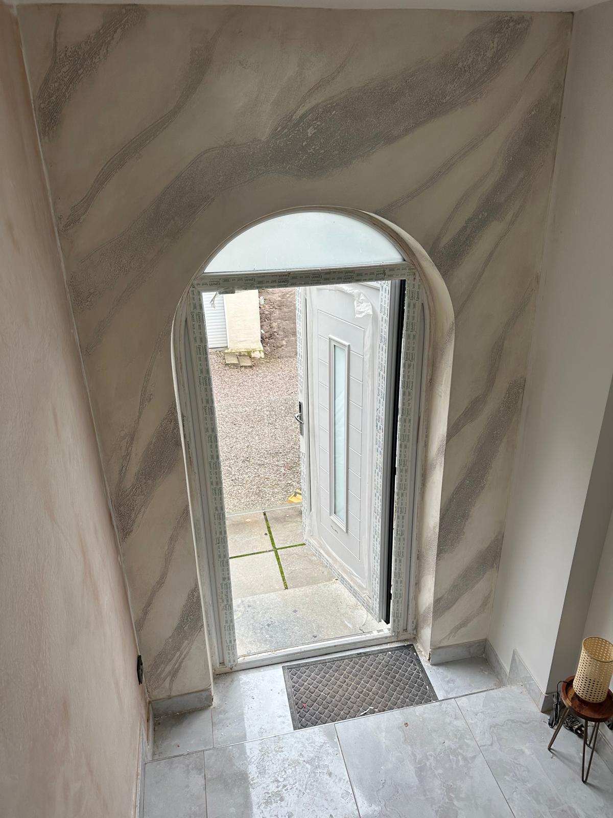 Completed Venetian plaster finish, project 13
