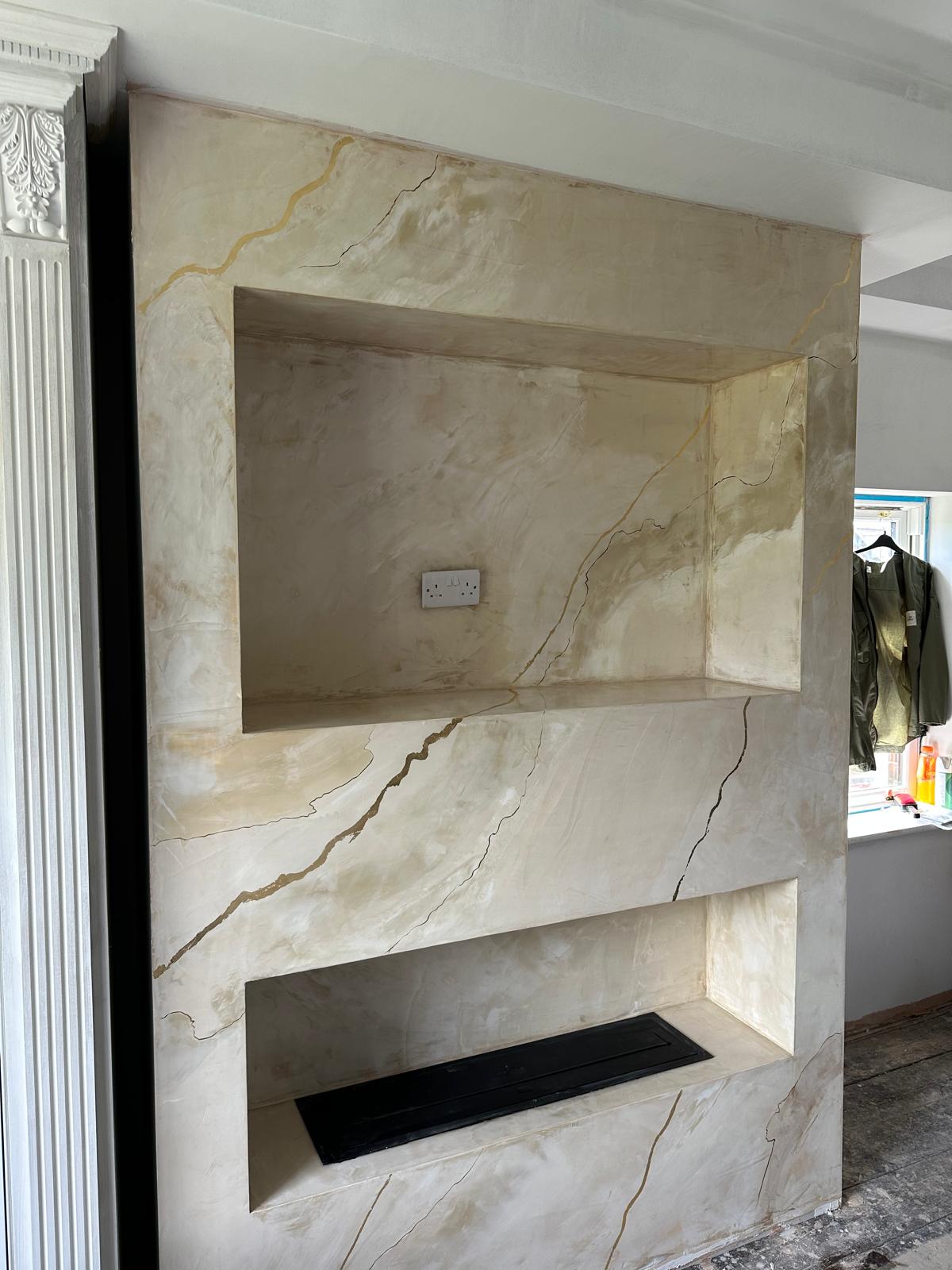 Completed Venetian plaster finish, project 17