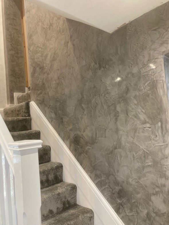 Completed Venetian plaster finish, project 7
